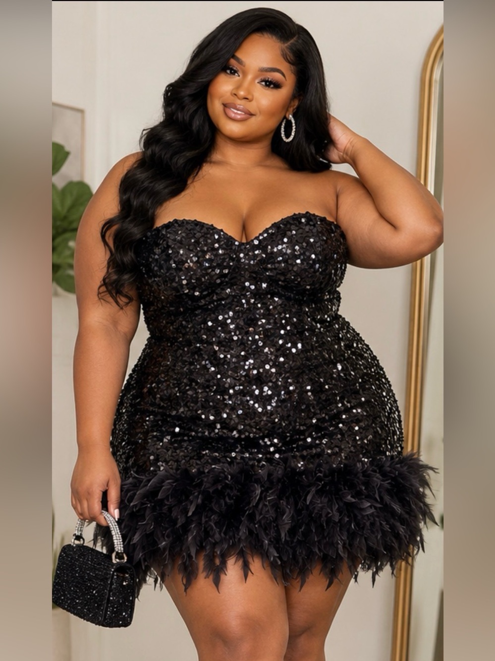 Fashion Nova Icon Behavior Sequin Mini Dress Set – Size 3X